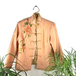 Stunning Kimono with floral design and fur trim